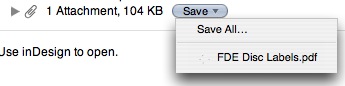 Save Attachment Button, Showing individual files