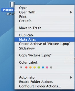 Right-click, Make Alias