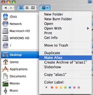 Action Menu, Make Alias