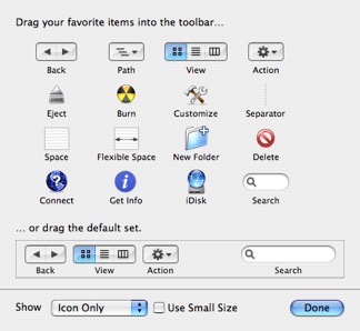Customize Toolbar Window