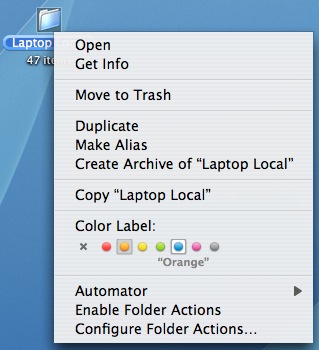 Right-click, Labels