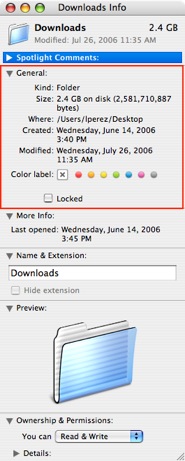 Get Info Window