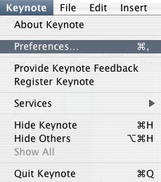 Keynote, Preferences