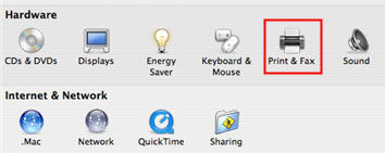 System Preferences, Print & Fax