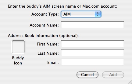 Add Buddy Details Window