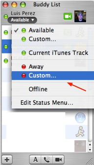 Status Menu, Custom