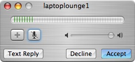 Audio chat invitation, Accept button