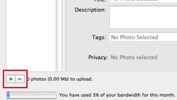 Flickr Uploadr, Add button