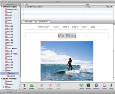 Edit Blog, iWeb