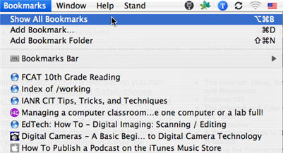 Bookmarks, Show all Bookmarks