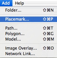 Google Earth, Add Placemark