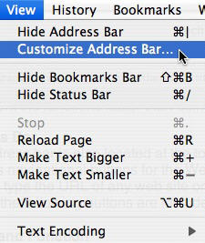 View, Customize Address Bar