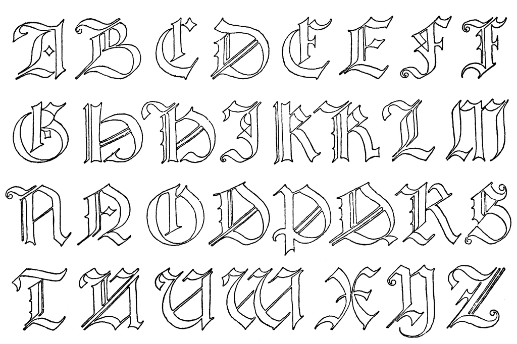 Old German Alphabet. To use any of the clipart images above (including the 