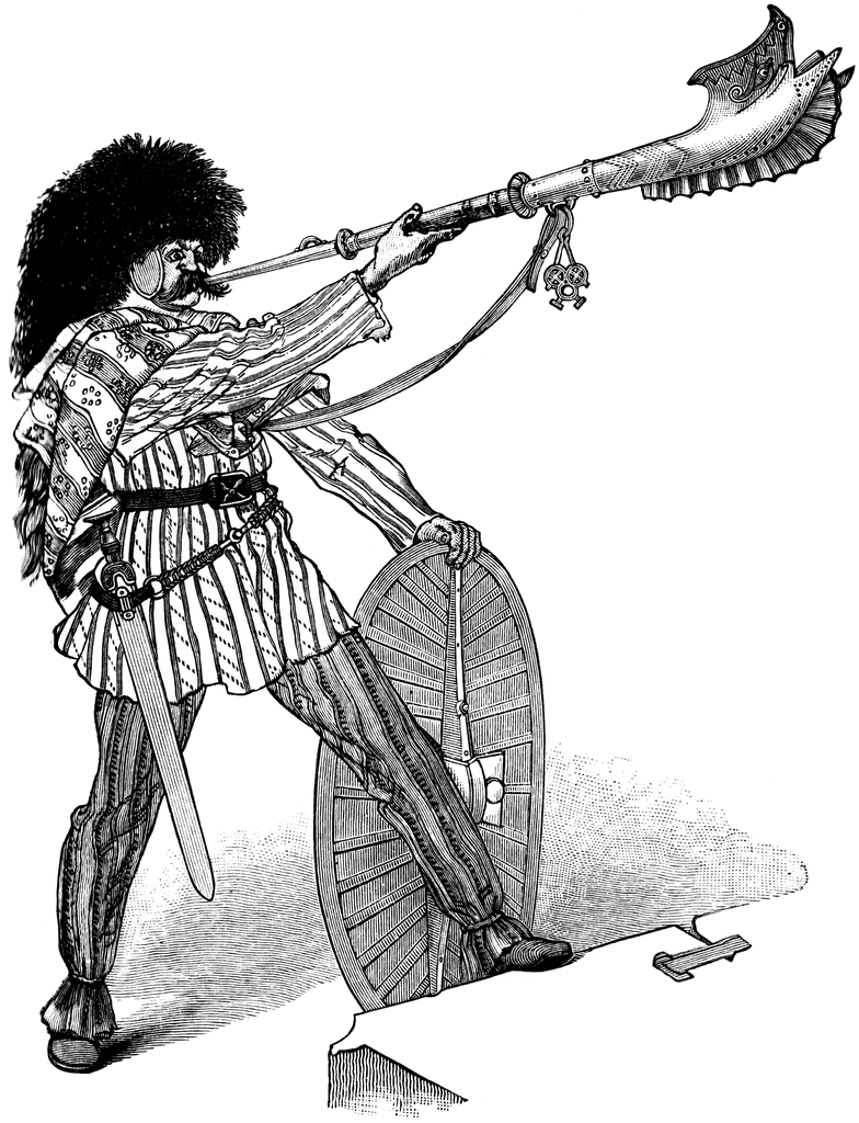Gaul with Trumpet Clipart