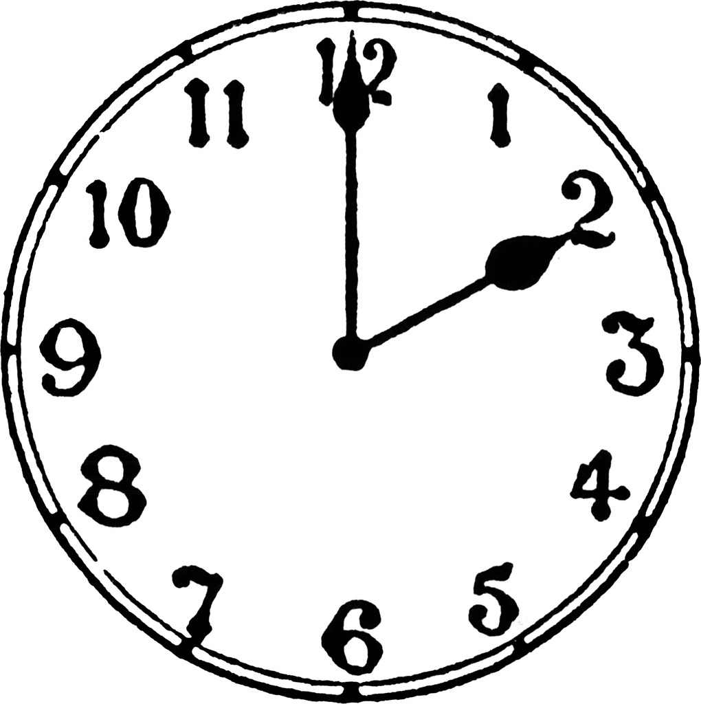clipart clock black and white - photo #12