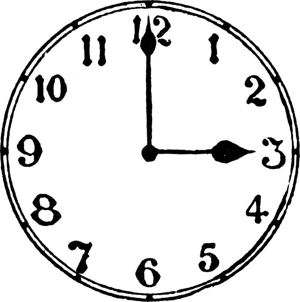 3 O clock ClipArt ETC