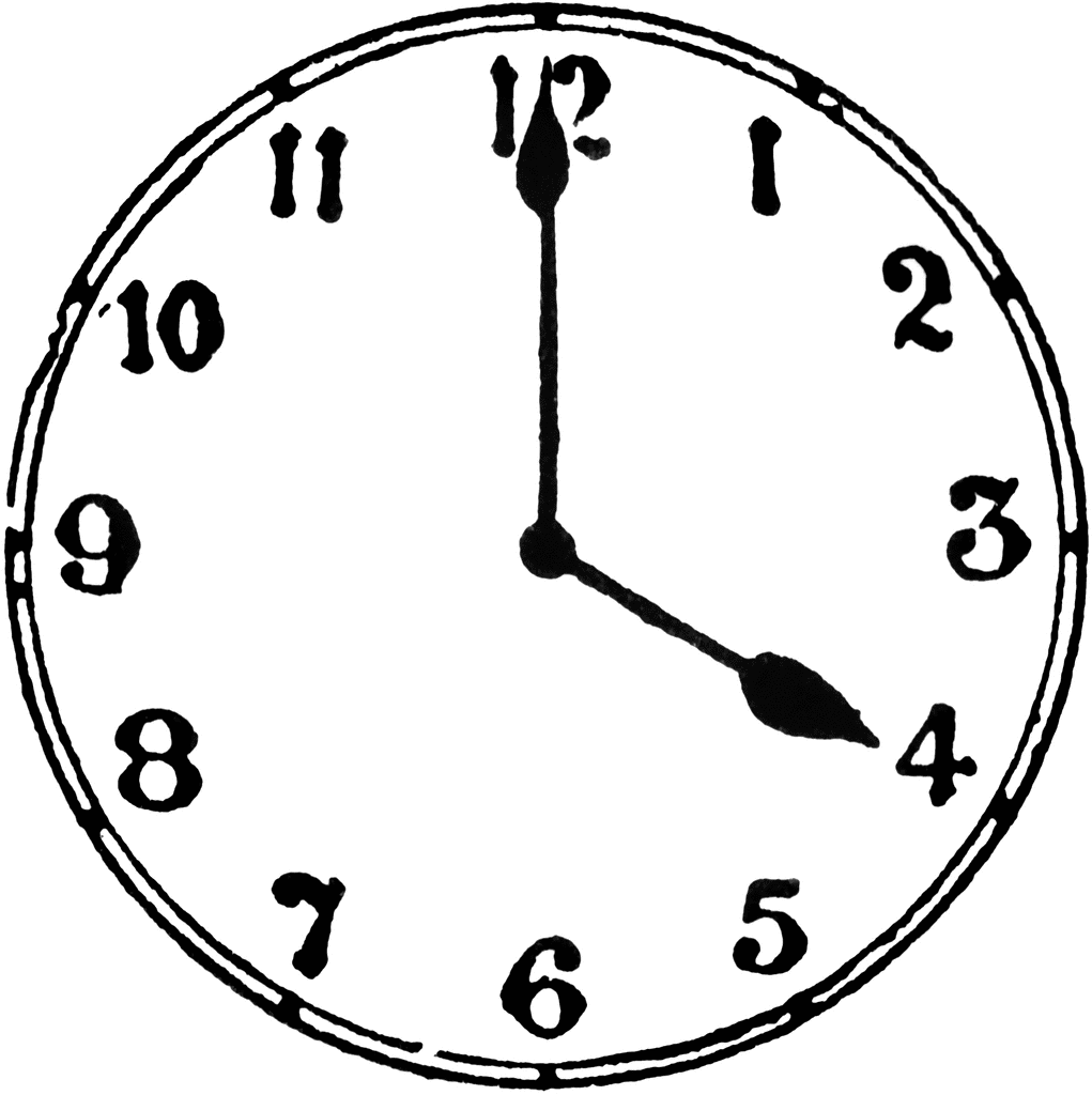 4 O clock ClipArt ETC