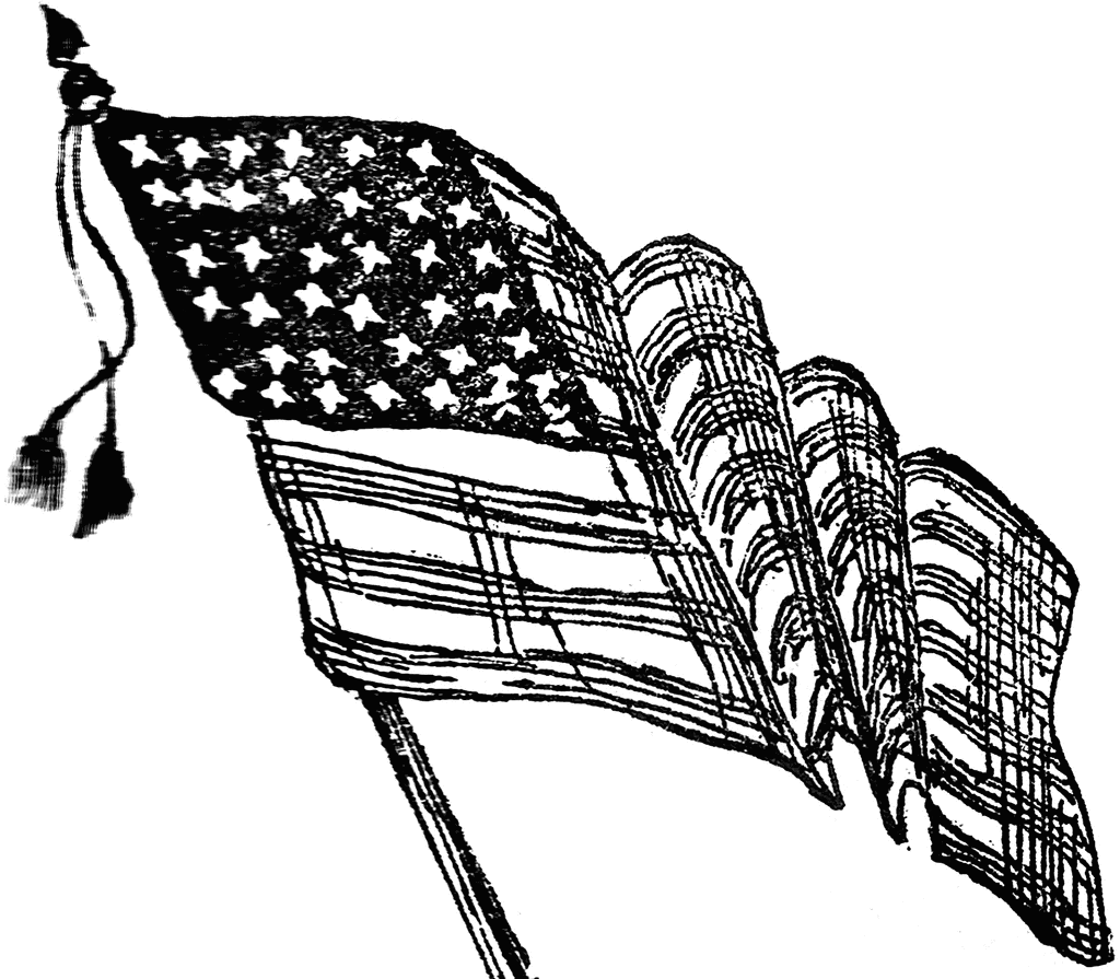 clip art american flag black and white - photo #26