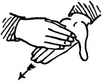 Sign language for the letter "H"