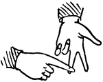 Sign language for the letter "I"