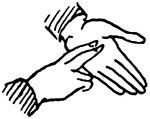 Sign language for the letter "N"