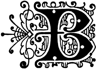 B, Ornate initial