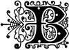 B, Ornate initial
