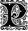 P, Ornate initial