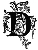 Floral initial, capital D