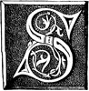 Ornate initial, capital S
