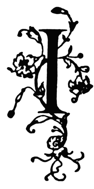 I, Floral initial