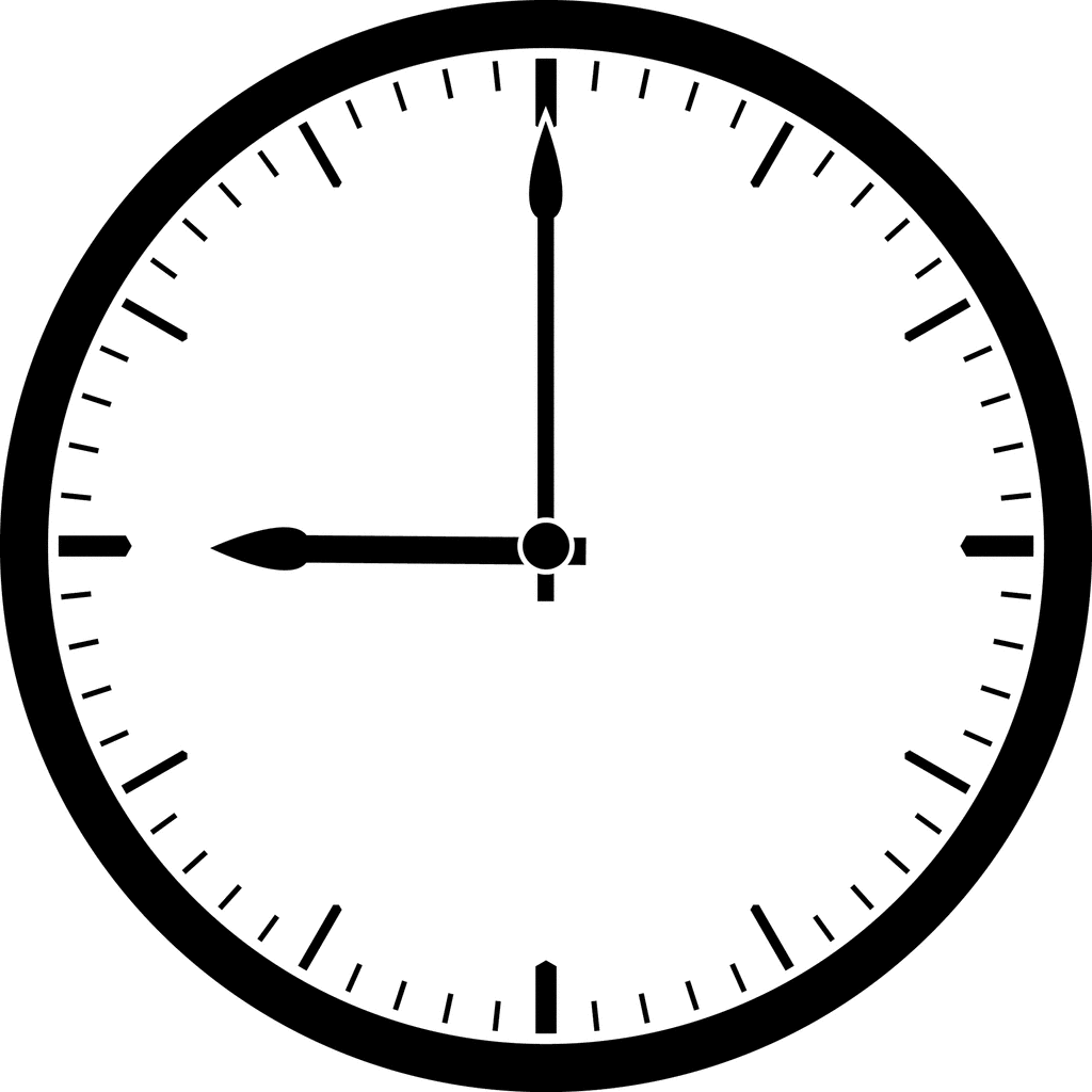 Clock 9:00. To use any of the clipart images above (including the thumbnail 