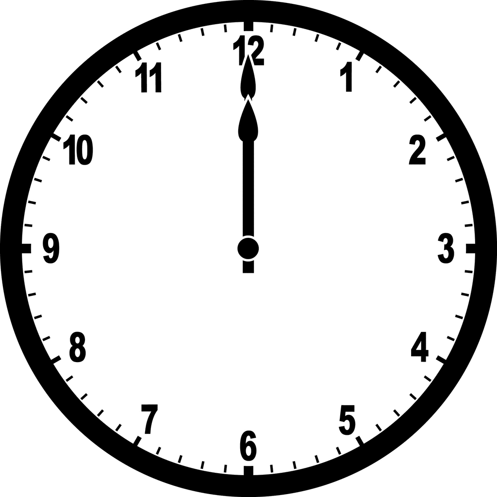 Clock 12 00 ClipArt ETC