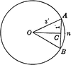Circle With a Chord of 2 ft. and a Radius of 3 ft.