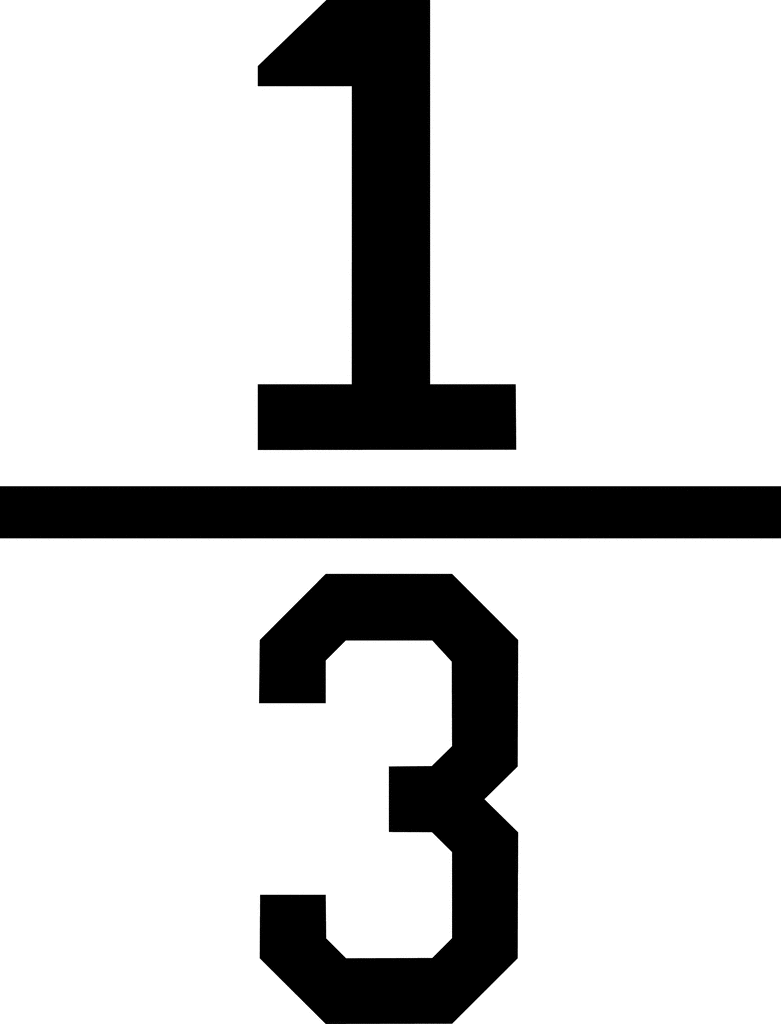Numerical Fraction 1 3 ClipArt ETC