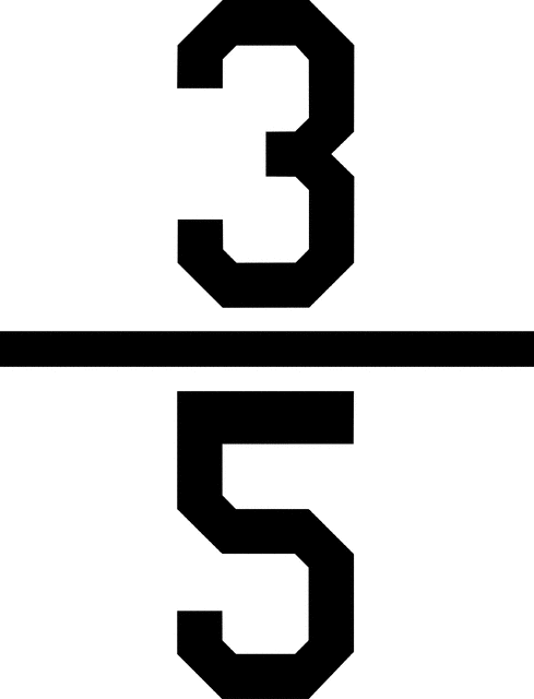 Numerical Fraction 3 5 ClipArt ETC