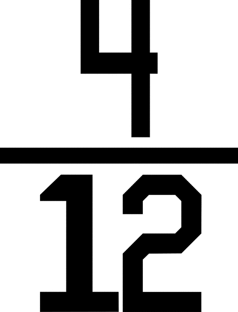 Numerical Fraction 4 12 ClipArt ETC