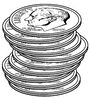 Stacks of Dimes