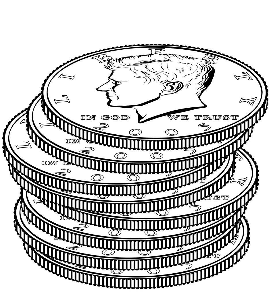 free black and white penny clip art - photo #49