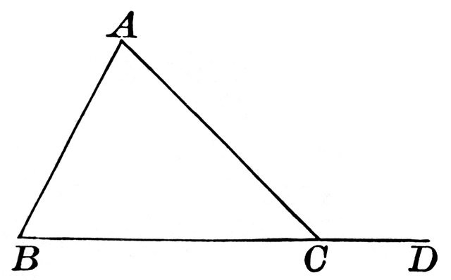 Triangle With Segment Extended for Exterior Angle | ClipArt ETC