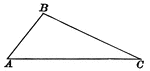 Illustration showing a triangle with angles A, B, and C labeled.