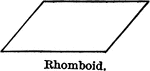 Illustration of a rhomboid, which is a parallelogram which has its angles oblique angles.
