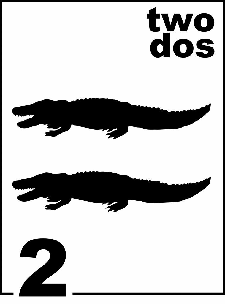 Bilingual Alligator Counting Card 2