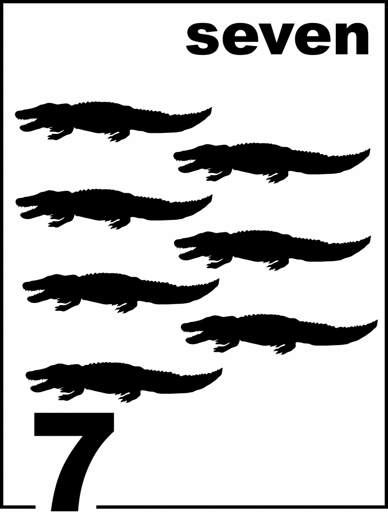 English Alligator Counting Card 7