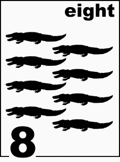 English Alligator Counting Card 8