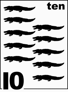 English Alligator Counting Card 10