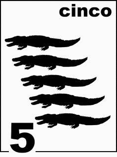 Spanish Alligator Counting Card 5