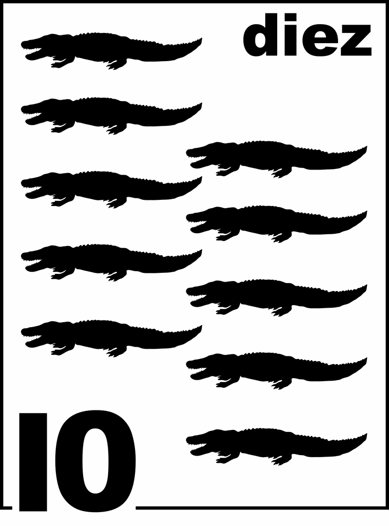 Spanish Alligator Counting Card 10