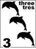 Bilingual Dolphin Counting Card 3