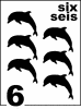 Bilingual Dolphin Counting Card 6